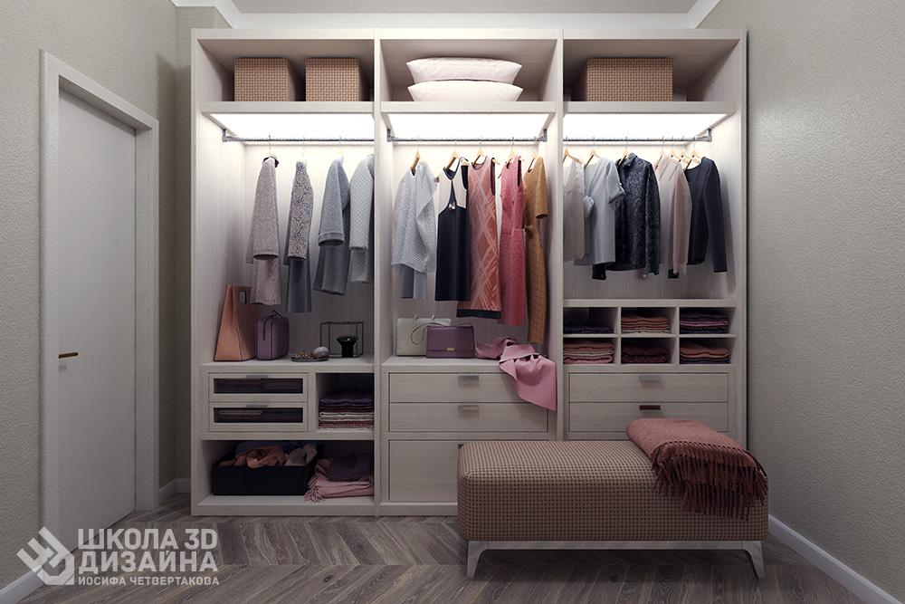 3D дизайн гардеробная