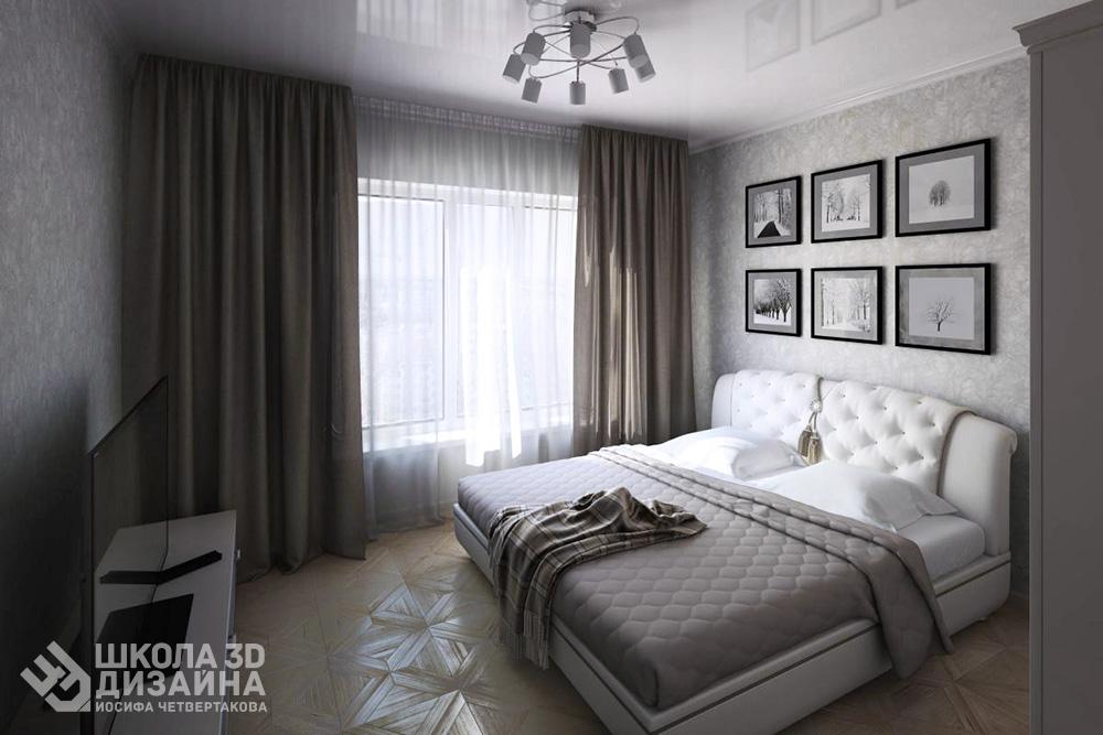 3Ds Max спальня современная