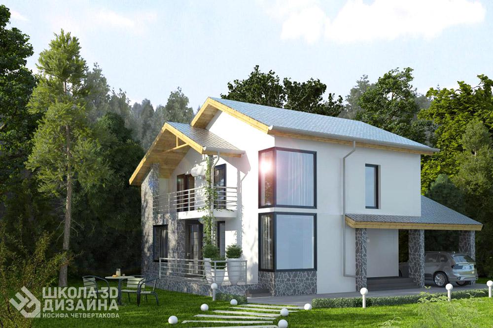 Дом в 3D max Дом в 3D max