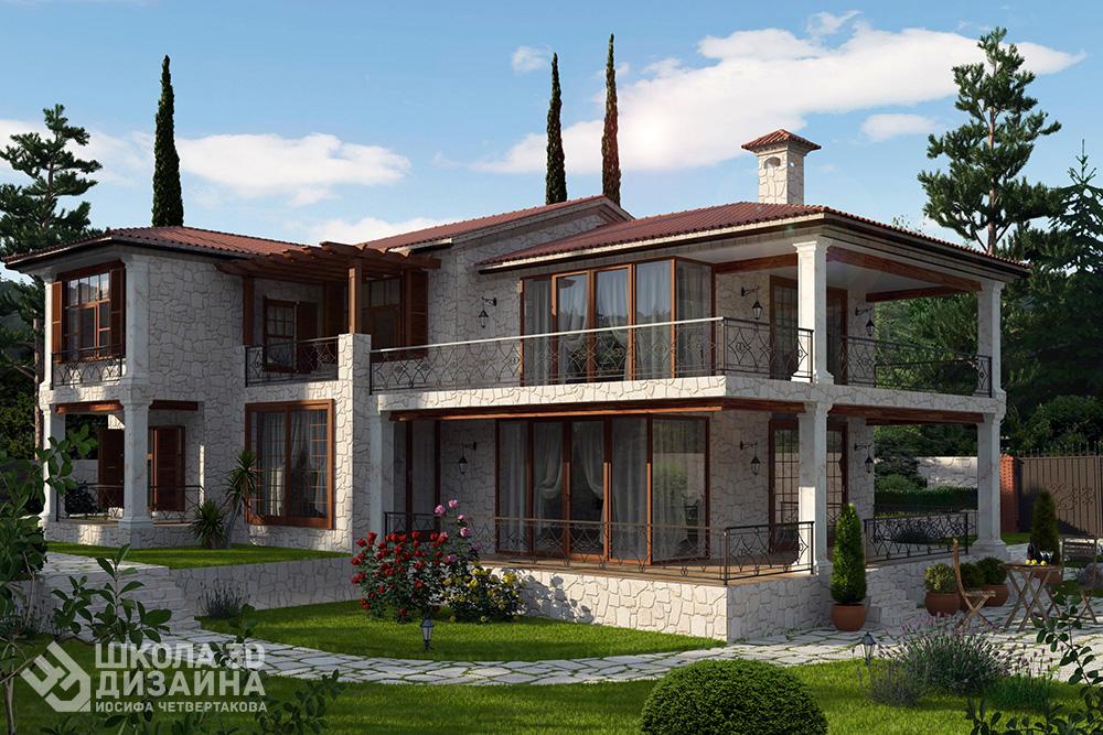 Дом 3d max Дом 3d max