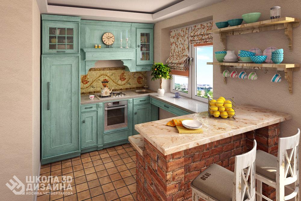 Кухня кантри в 3D