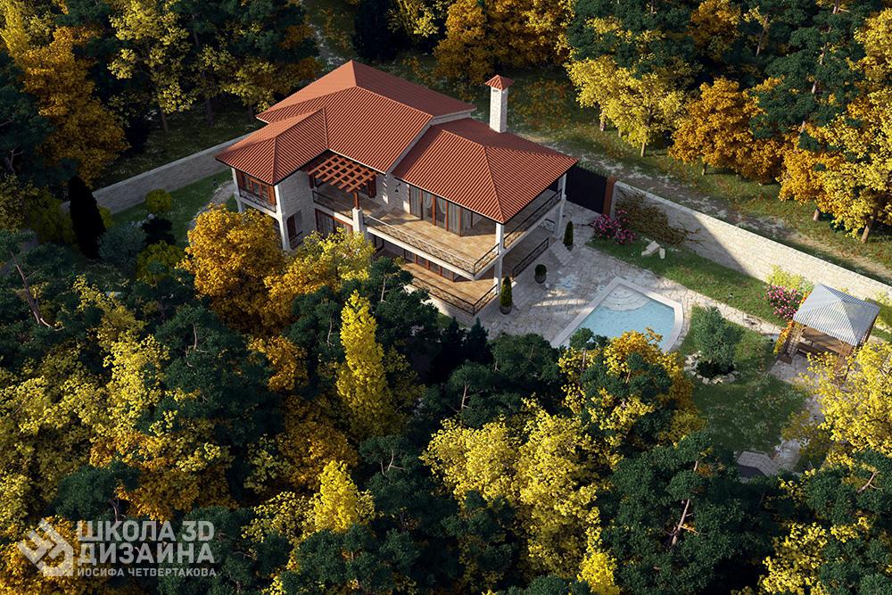 Осень 3d max