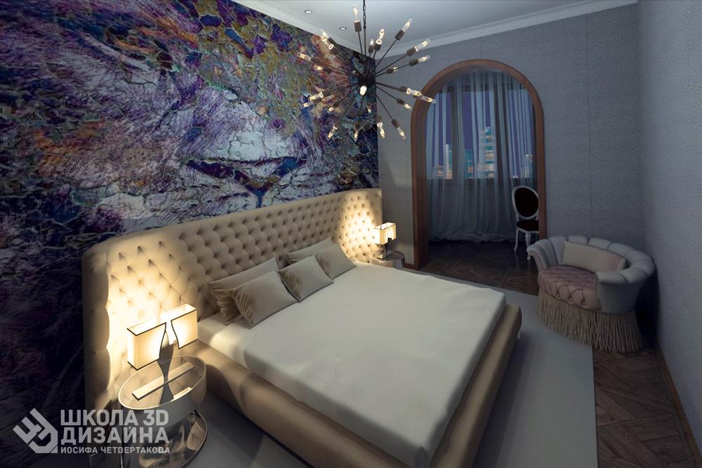 Ночное освещение спальни 3Ds Max Ночное освещение спальни 3Ds Max