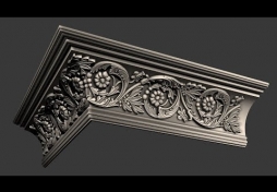 Плинтус с лепниной внешний угол 3D Max
